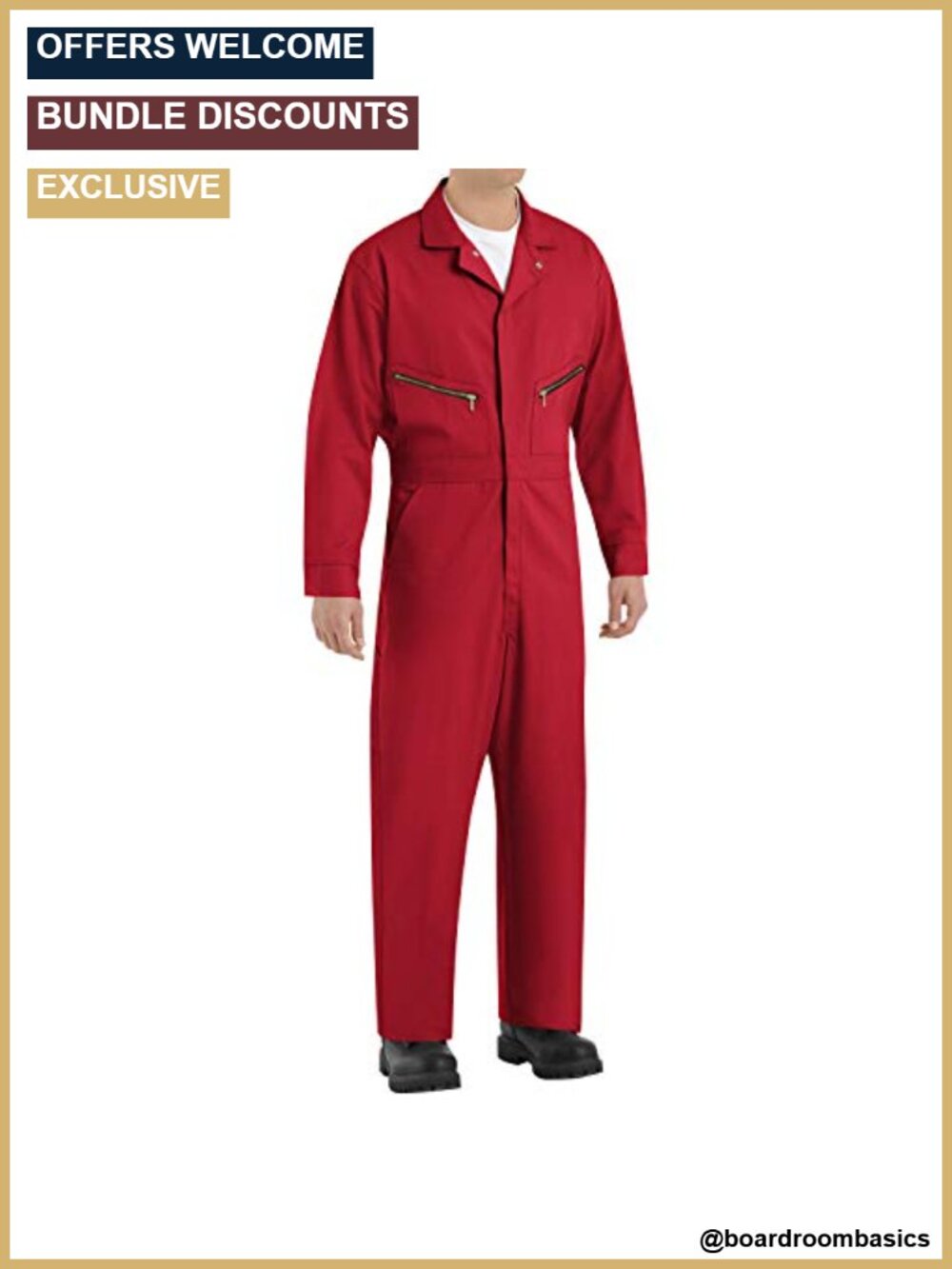 Men's Zip-Front Cotton Coverall Work Utility Overalls Preshrunk